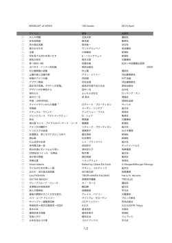 BOOKLIST of MOKA 100 books 2014/April タイトル 著者 出版社 大人
