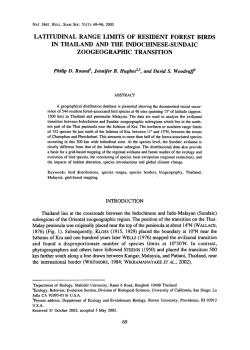 LATITUDINALRANGELIMITSOFRESIDENTFORESTBIRDS