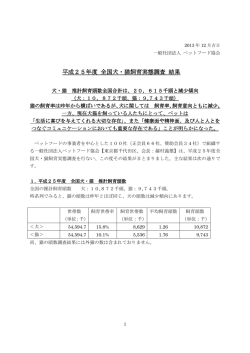 平成25年度 全国犬・猫飼育実態調査 結果