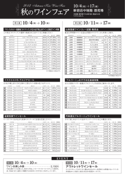 秋のワインフェア - 京王百貨店 新宿店