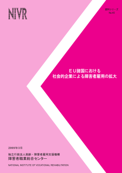 第1章（PDF 819KB） - 障害者職業総合センター 研究部門