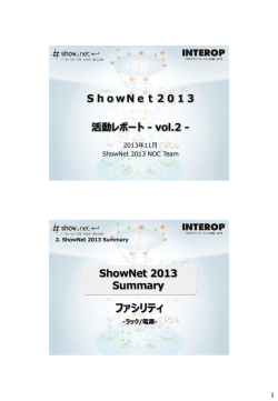 ShowNet 2013 Summary データセンタ