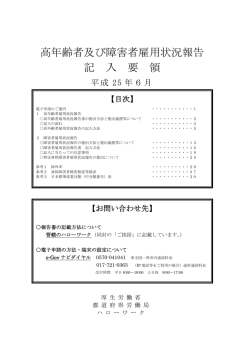 高年齢者及び障害者雇用状況報告 記 入 要 領