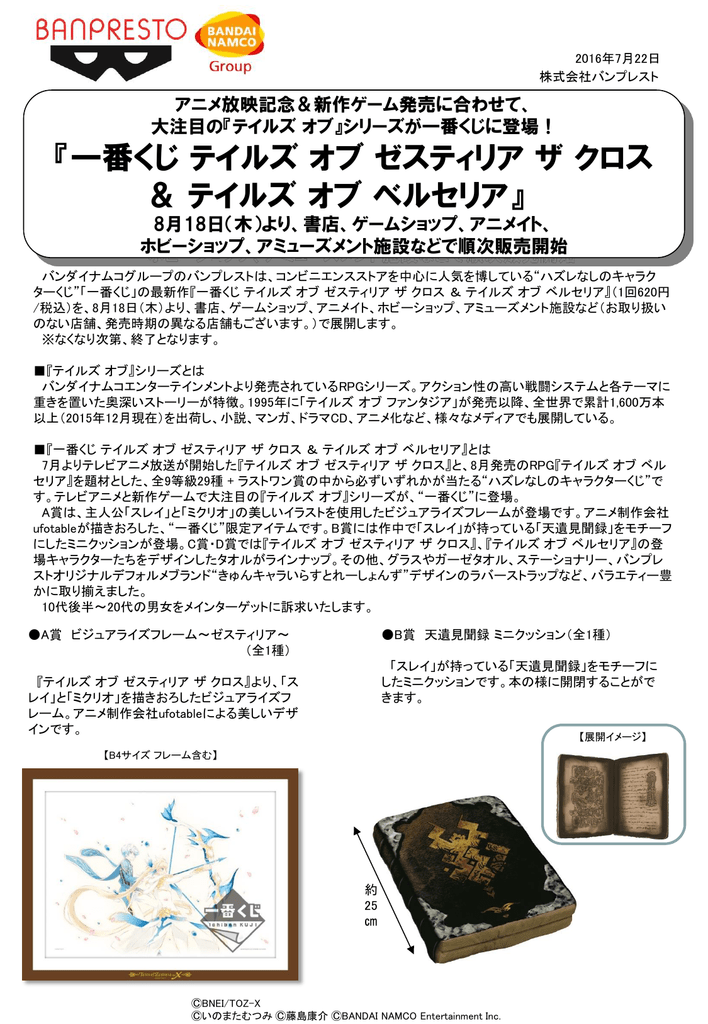 一番くじ テイルズ オブ ゼスティリア ザ クロス テイルズ
