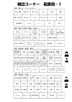 雑誌コーナー 配置図はこちらをごらんください（PDF）