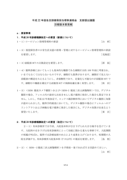 平成 22 年度各支部健保担当理事連絡会 支部提出