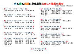 水と緑と太陽の里商品券お楽しみ抽選当選者