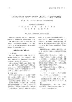 Talampicillin hydrochloride (TAPC)の 毒性 学 的 研 究