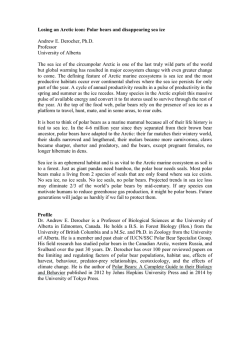 Polar bears and disappearing sea ice Andrew E. Derocher, Ph.D