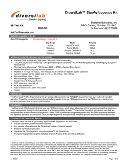 DiversiLab&trade; Staphylococcus Kit