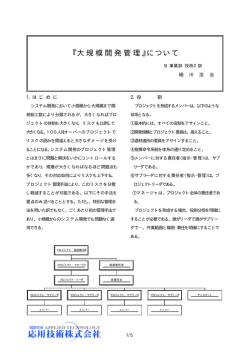 『大規模開発管理』について
