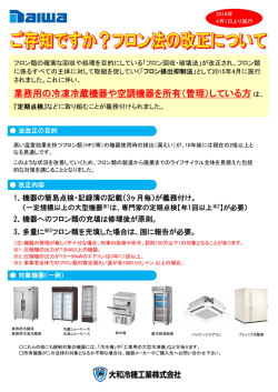 業務用の冷凍冷蔵機器や空調機器を所有（管理）している方は、