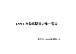 いわて自動車関連企業一覧表