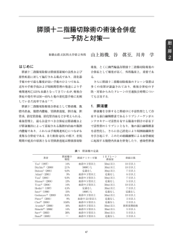 膵頭十二指腸切除術の術後合併症 ―予防と対策