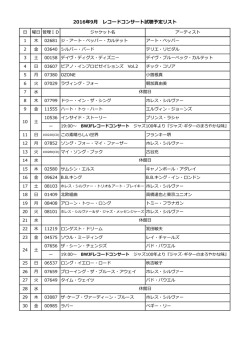 2016年9月 レコードコンサート試聴予定リスト