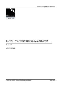 TinyVPN とブリッジ接続機能による LAN の統合方法