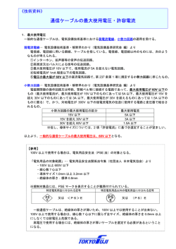 通信ケーブルの最大使用電圧・許容電流