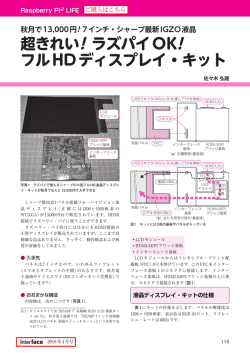 超きれい! ラズパイOK! フルHDディスプレイ・キット