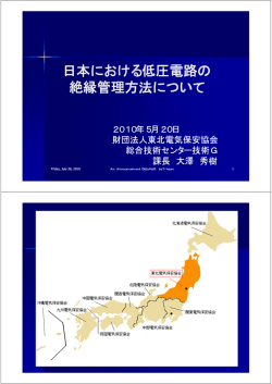 日本における低圧電路の 絶縁管理方法について