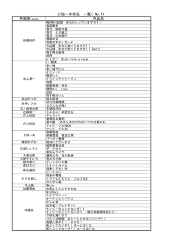 作品名 小池一夫作品 一覧（No.1）