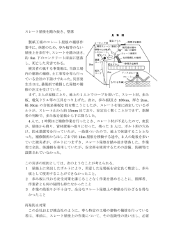 スレート屋根を踏み抜き、墜落 製紙工場のスレート屋根の補修作 業中に