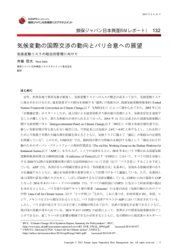 気候変動の国際交渉の動向とパリ合意への展望――気候変動リスクの