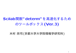 Scilab関数”determ”を高速化するため のツールボックス(Ver.3)
