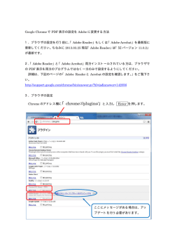 Google Chrome で PDF 表示の設定を Adobe に変更する方法 1