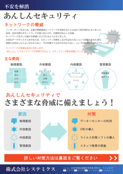 あんしんセキュリティ さまざまな脅威に備えましょう！