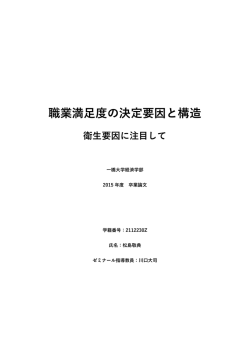 職業満足度の決定要因と構造
