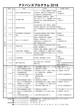 アドバンスプログラム 2016