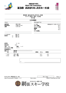 第3回 あみはりキッズスキー大会 アルペン競技 種目：大回転 年中組