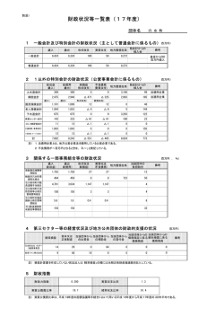 財政状況等一覧表（17年度）