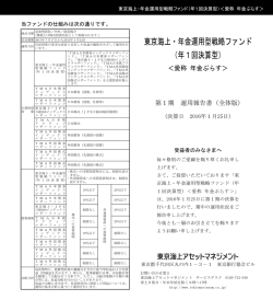運用報告書（全体版） - 東京海上アセットマネジメント株式会社