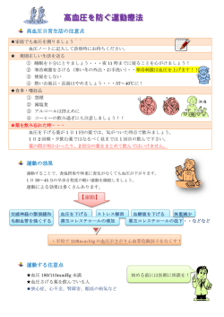 高血圧② 運動療法 - 宮下内科循環器クリニック