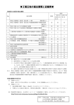 工場立地の届出書類と記載例