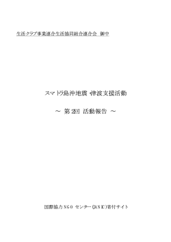 スマトラ島沖地震・津波支援活動 ∼ 第2回 活動報告 ∼