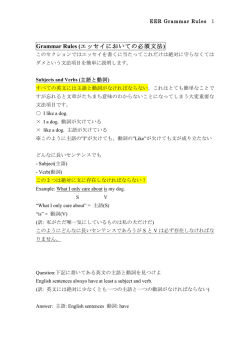 Grammar Rules (エッセイにおいての必須文法)