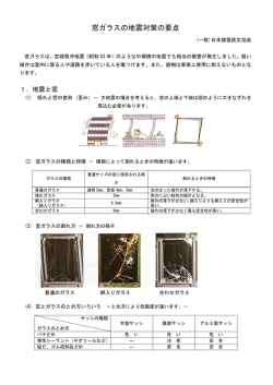 窓ガラスの地震対策の要点