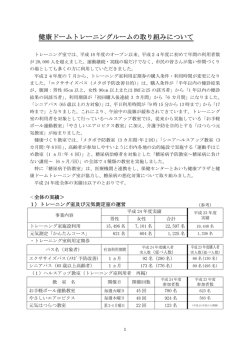 健康ドームトレーニングルームの取り組みについて