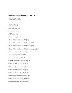 Products supported by ESAP 1.4.1