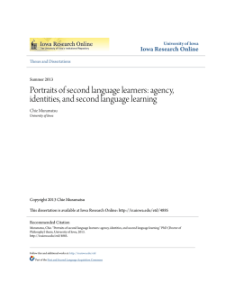 Portraits of second language learners: agency, identities, and