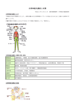 自律神経失調症と対策