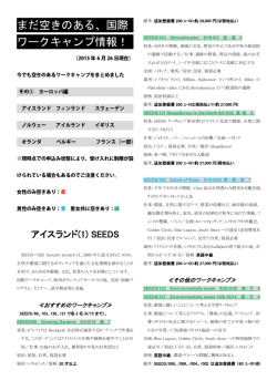まだ空きのある、国際 ワークキャンプ情報！