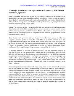 la folie dans la litt&eacute;rature japonaise