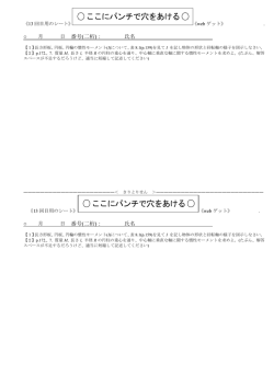 ここにパンチで穴をあける ここにパンチで穴をあける