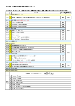 2015年度 卒業論文・制作発表会タイムテーブル