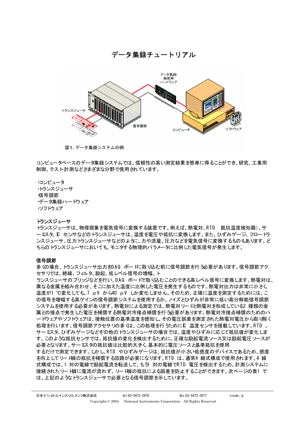 データ集録チュートリアル National Instruments