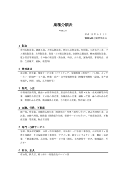 業種分類表