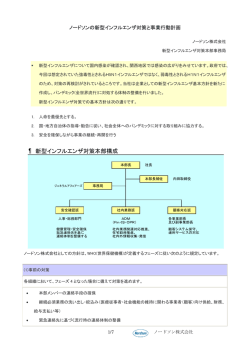 新型インフルエンザ対策と事業行動計画について